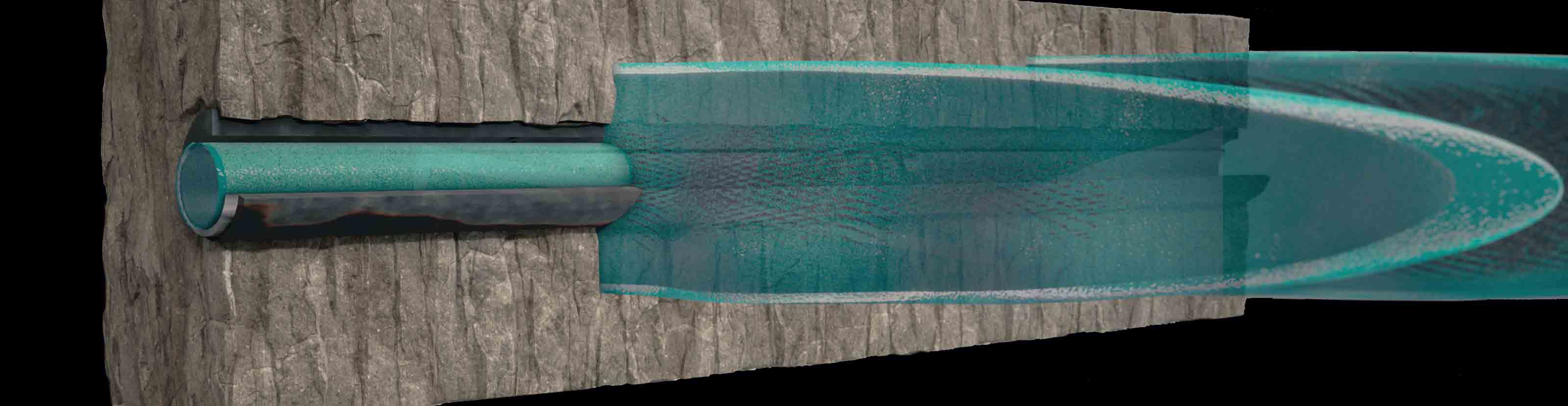 Delivered during cementing, Fulcrum technology interacts with residual nonaqueous fluid (NAF) left after drilling to reduce the potential for frac fluid communication through channels.