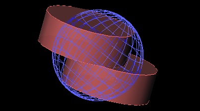 The wireframe depicts isotropic pressure change converted to volume where red represents expansion and blue represents contraction.