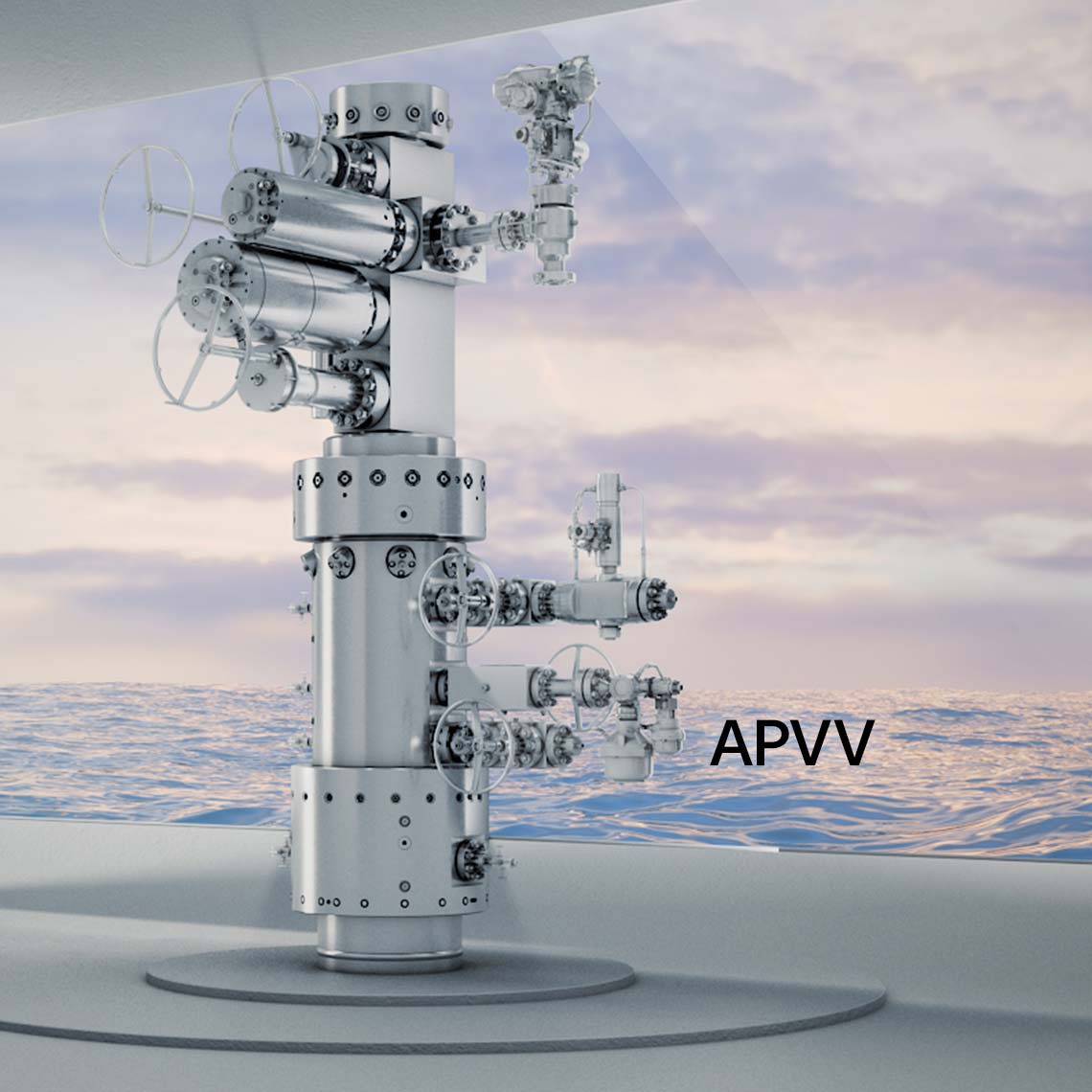 Diagram showing the location of an automated pressure vent valve on a wellhead.