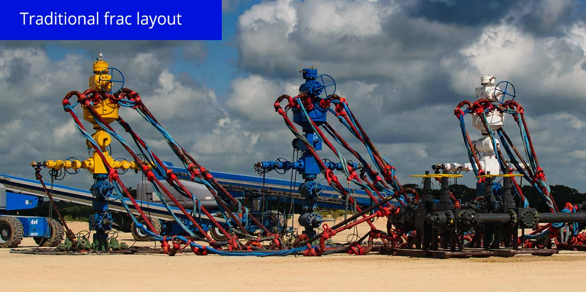 Traditional frac layout