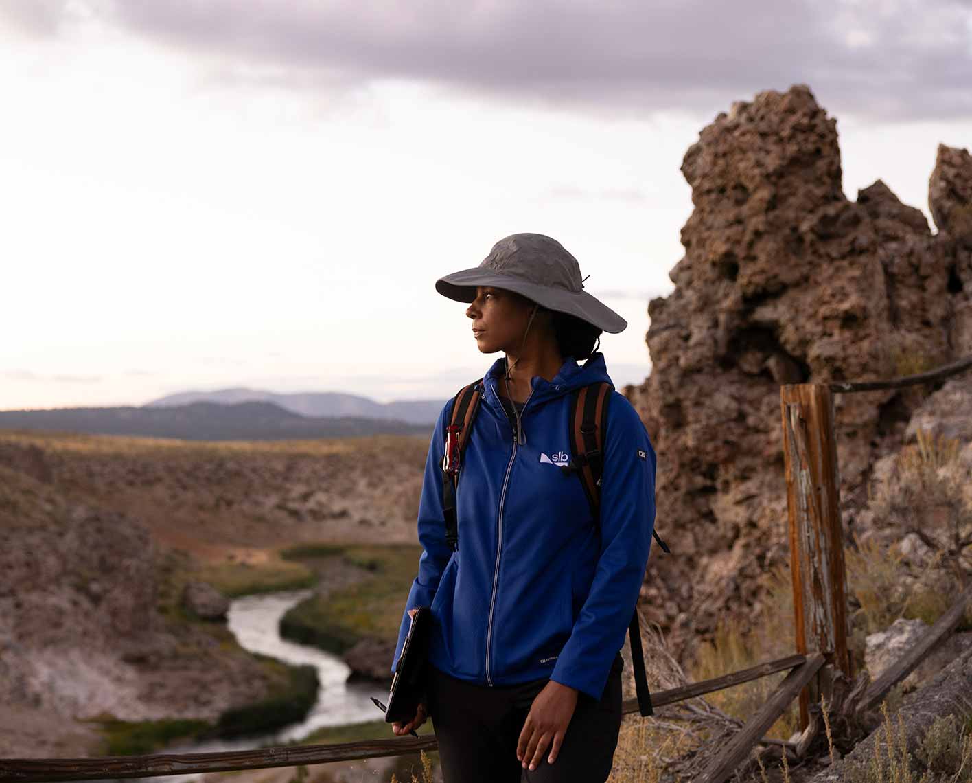 image of slb employee at geothermal field