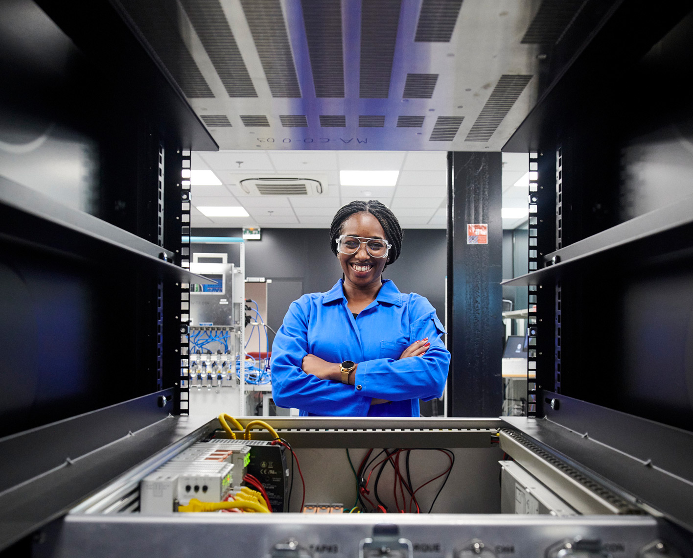 Female engineer in a lab