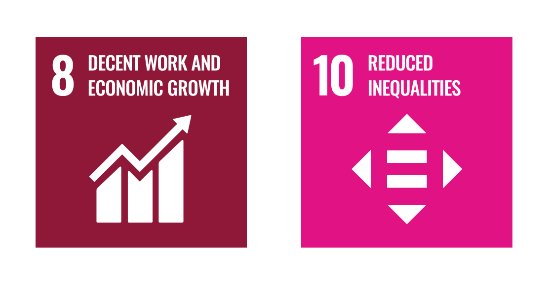 UN SDG icons 8 and 10