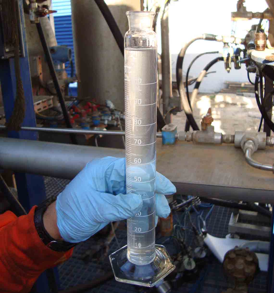 fluid from well test separator