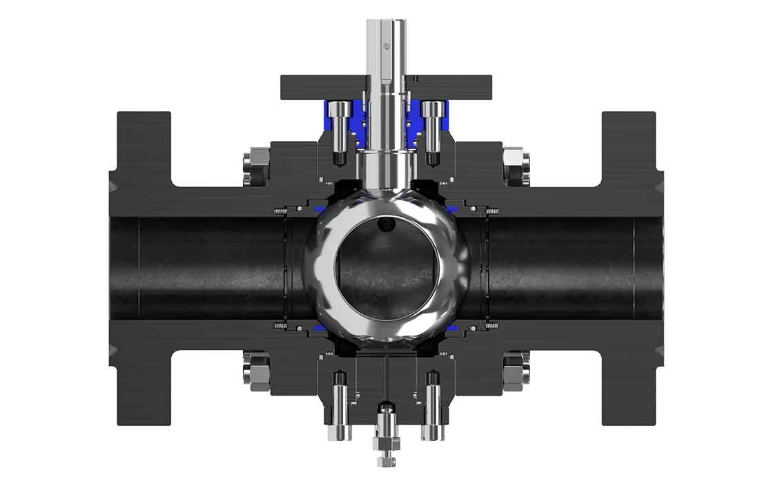 Cutaway view of a B4 Grove ball valve.
