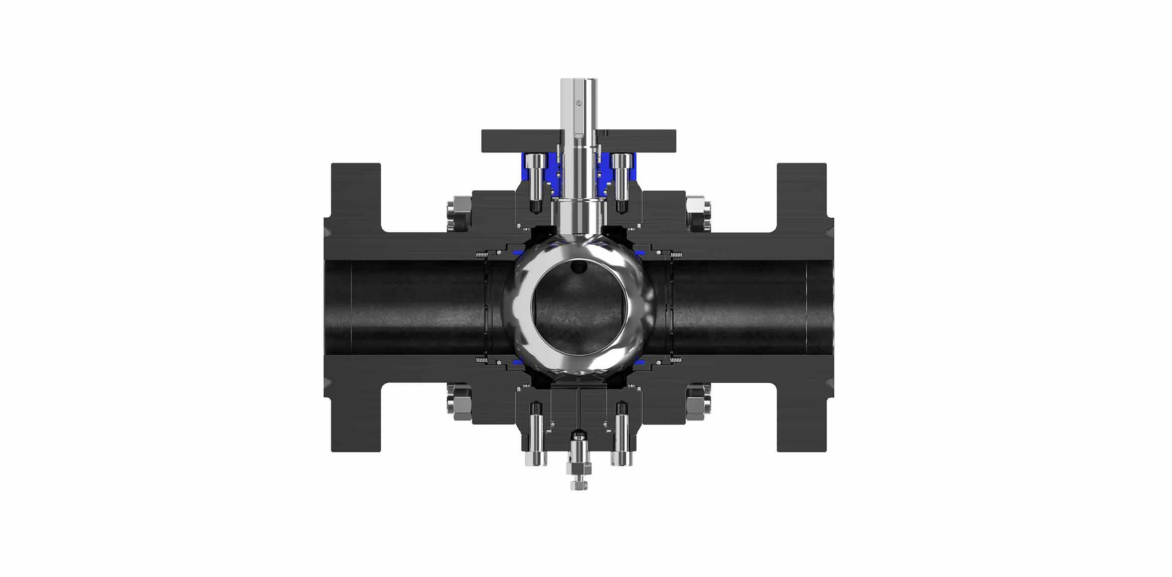 Cutaway view of a B4 Grove ball valve.