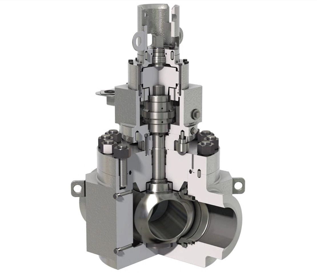 Cutaway of the RING-O subsea ball valve