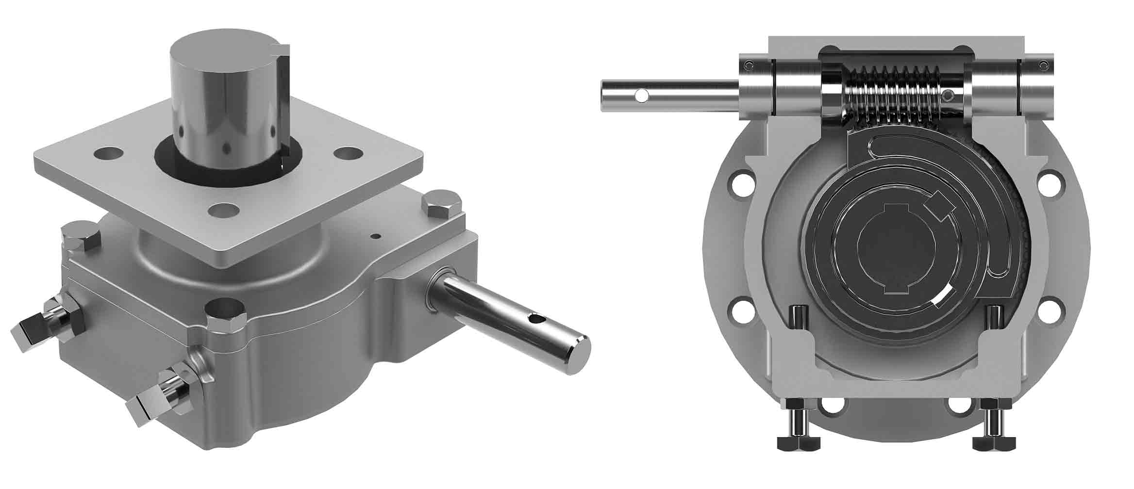 Side and bottom views of a Dynatorque SRD non-declutchable manual override.