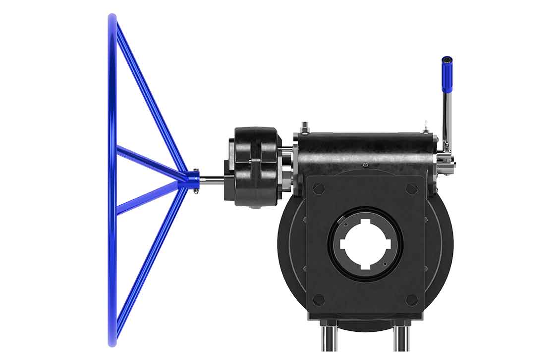 Rendering of a Maxtorque declutchable manual override gear.