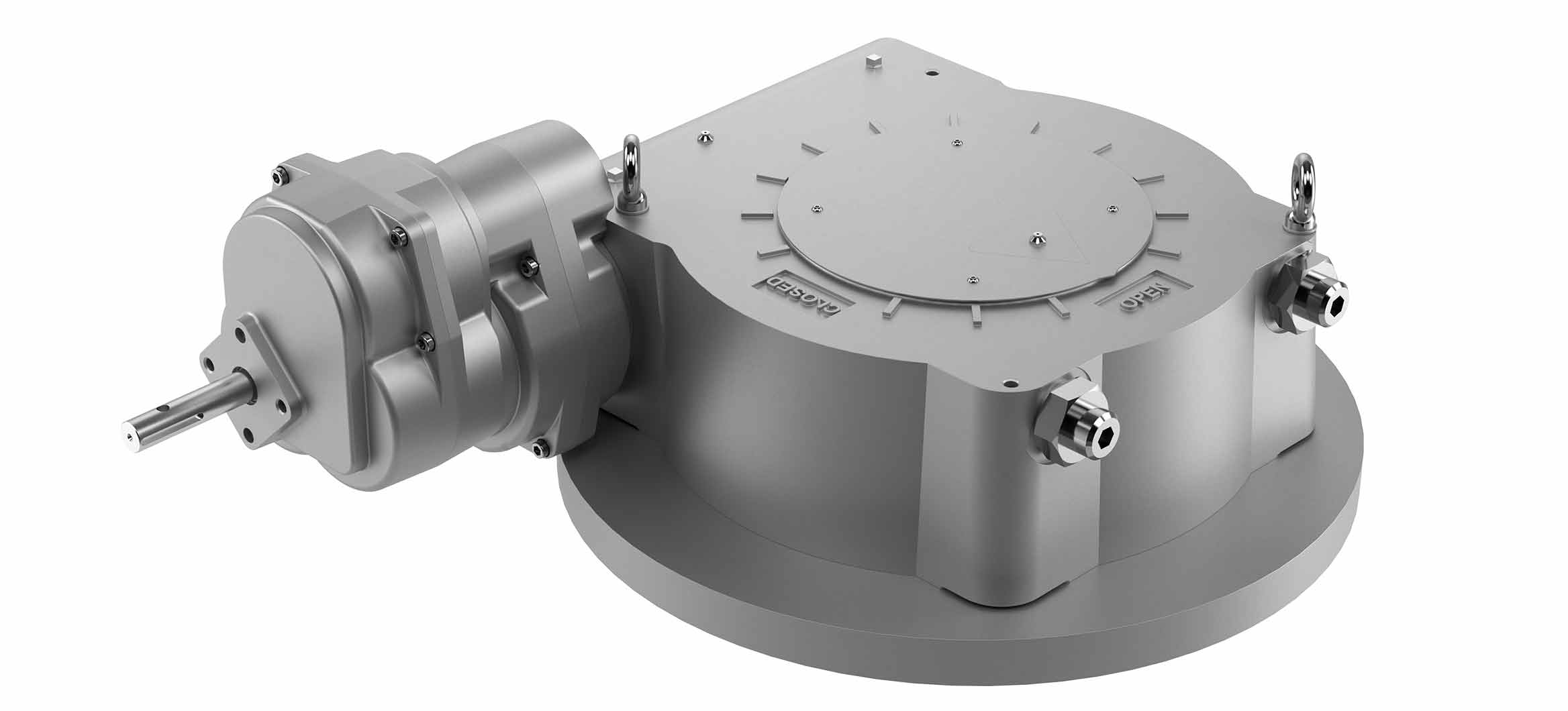 Rendering of a Maxtorque high-performance worm gear from a different perspective.