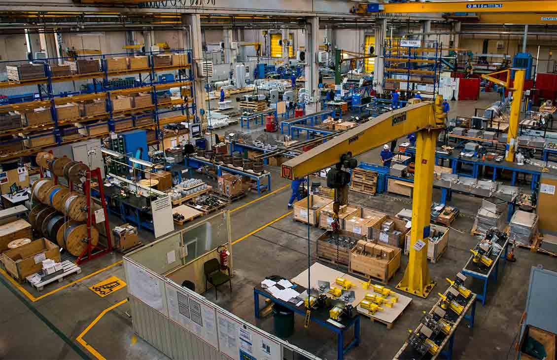 Overhead view of the Ledeen actuator warehouse