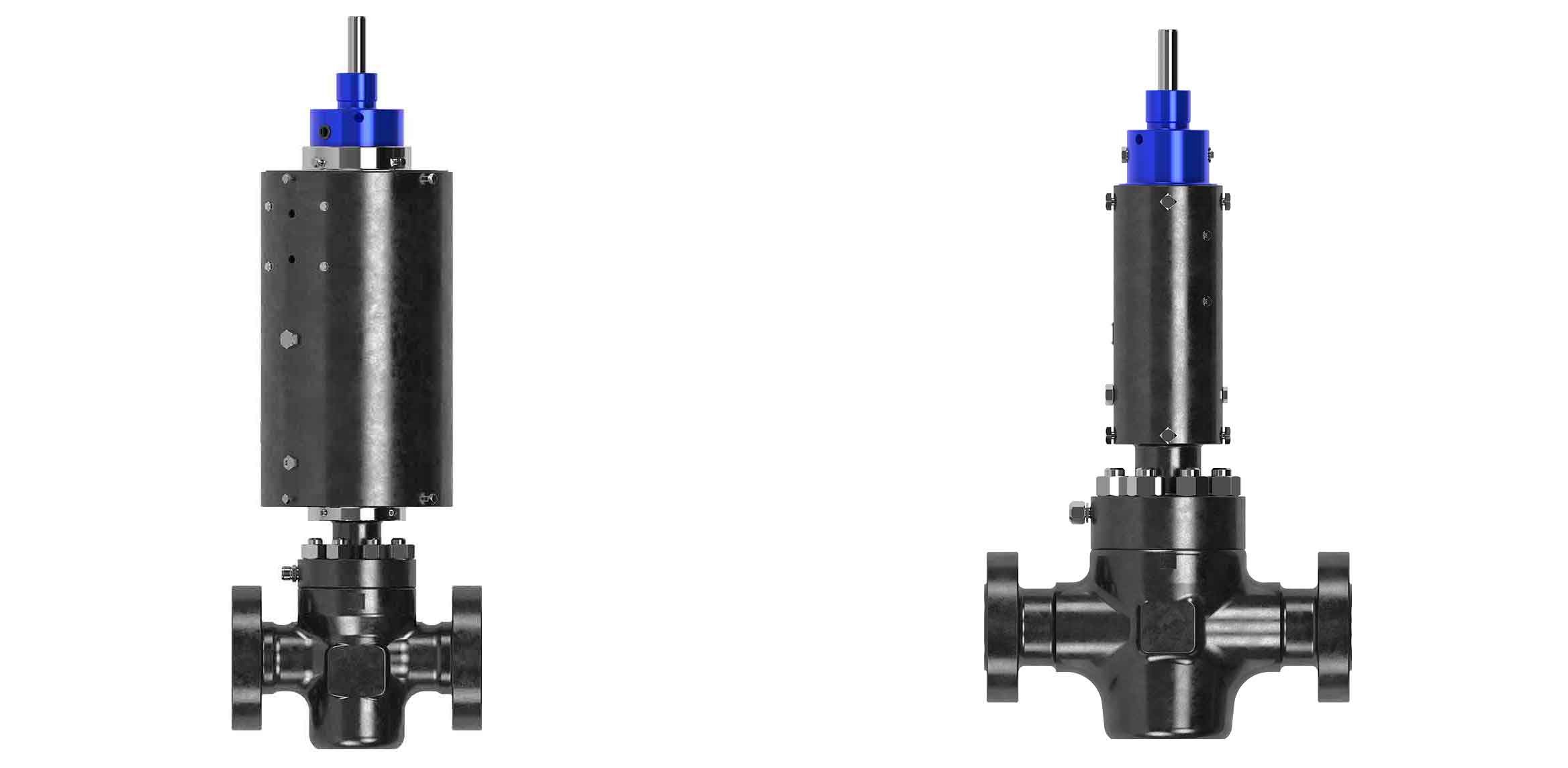 Rendering of MHW70X and MH70X hydraulic gate valve actuators.