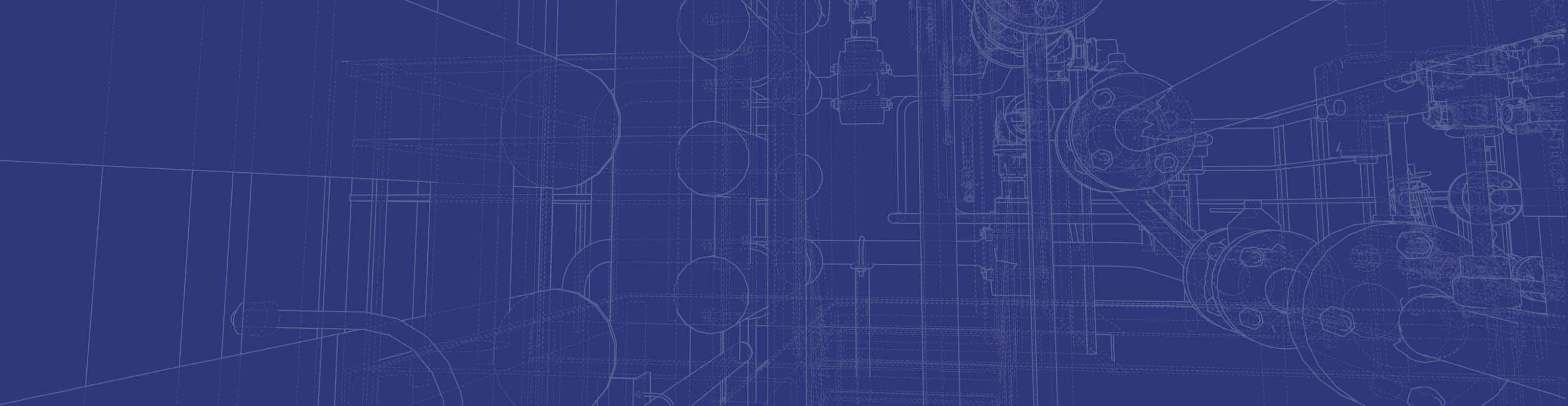 schematic line drawings of valves and pipelines on a blue background