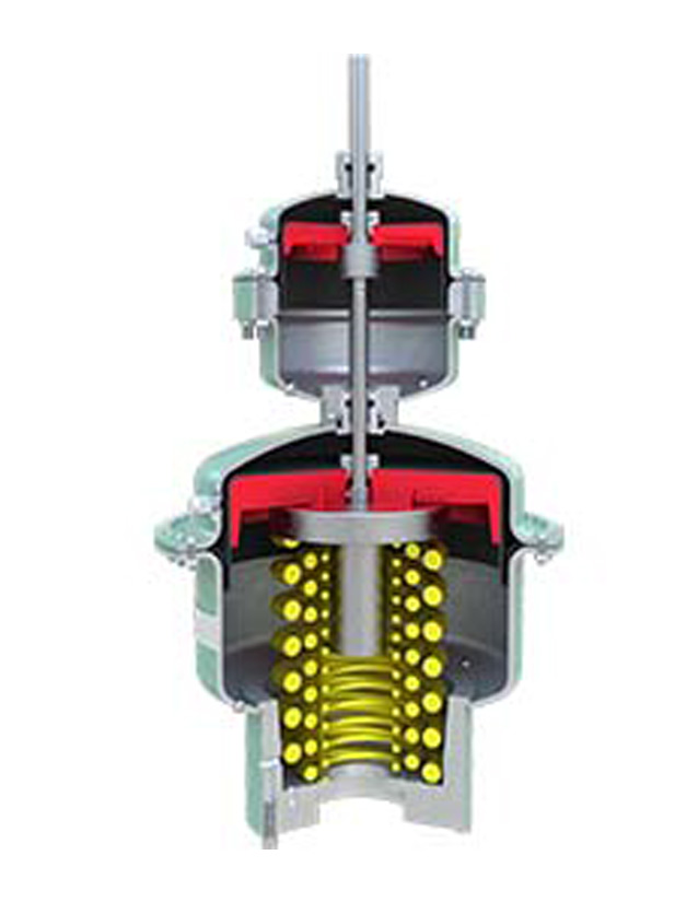 Cutaway of Saf-T-Gard Pneumatic Diaphragm Actuator MAW2012 Series