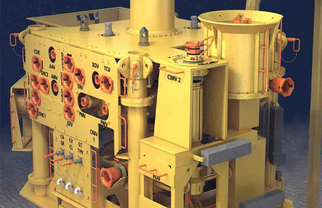 3D render of yellow subsea component PULSE CIMV.