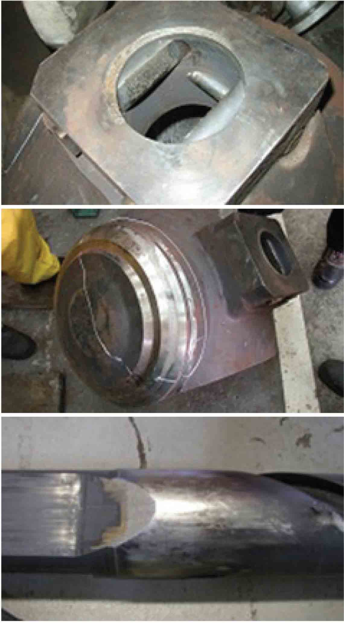 Examples of component damage caused by excessive closing force.