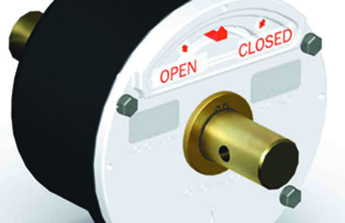 Ground position indicator with gold open-closed switch.