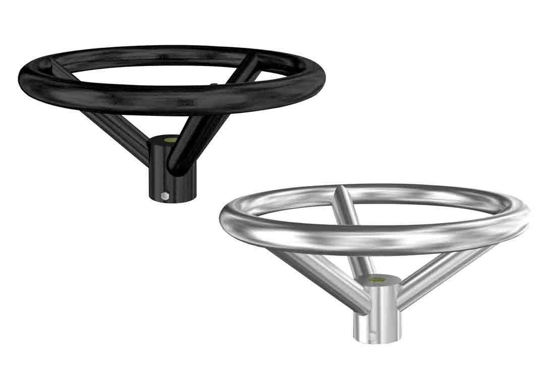 Black epoxy coated and stainless steel handwheels