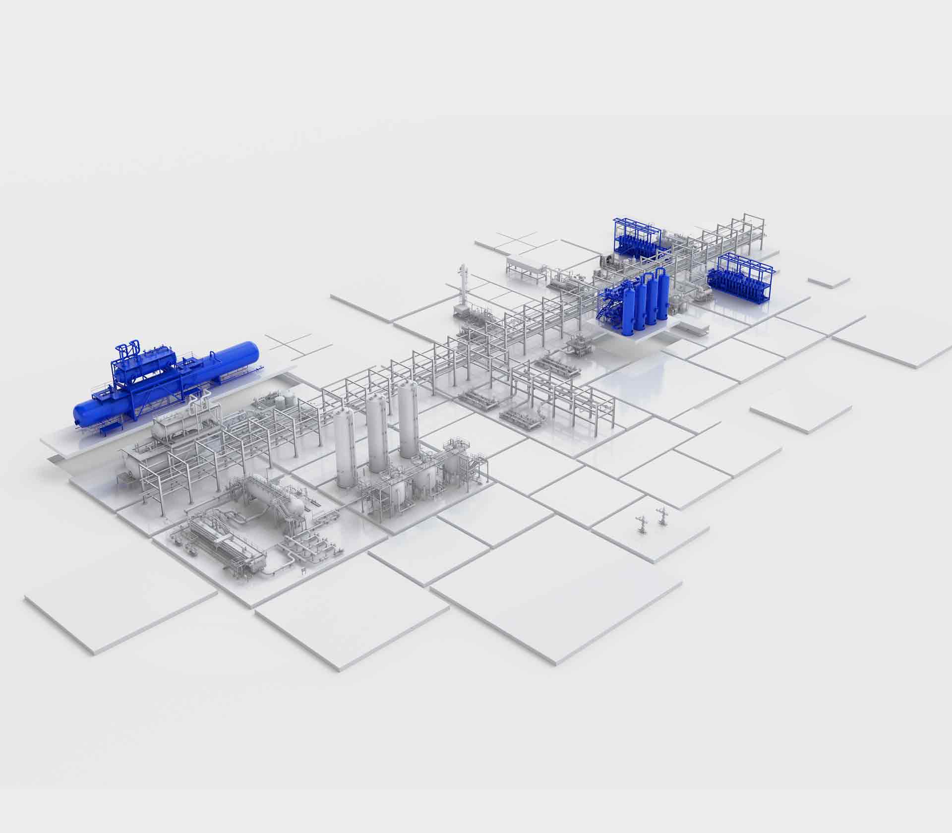 Rendering of a process facility.