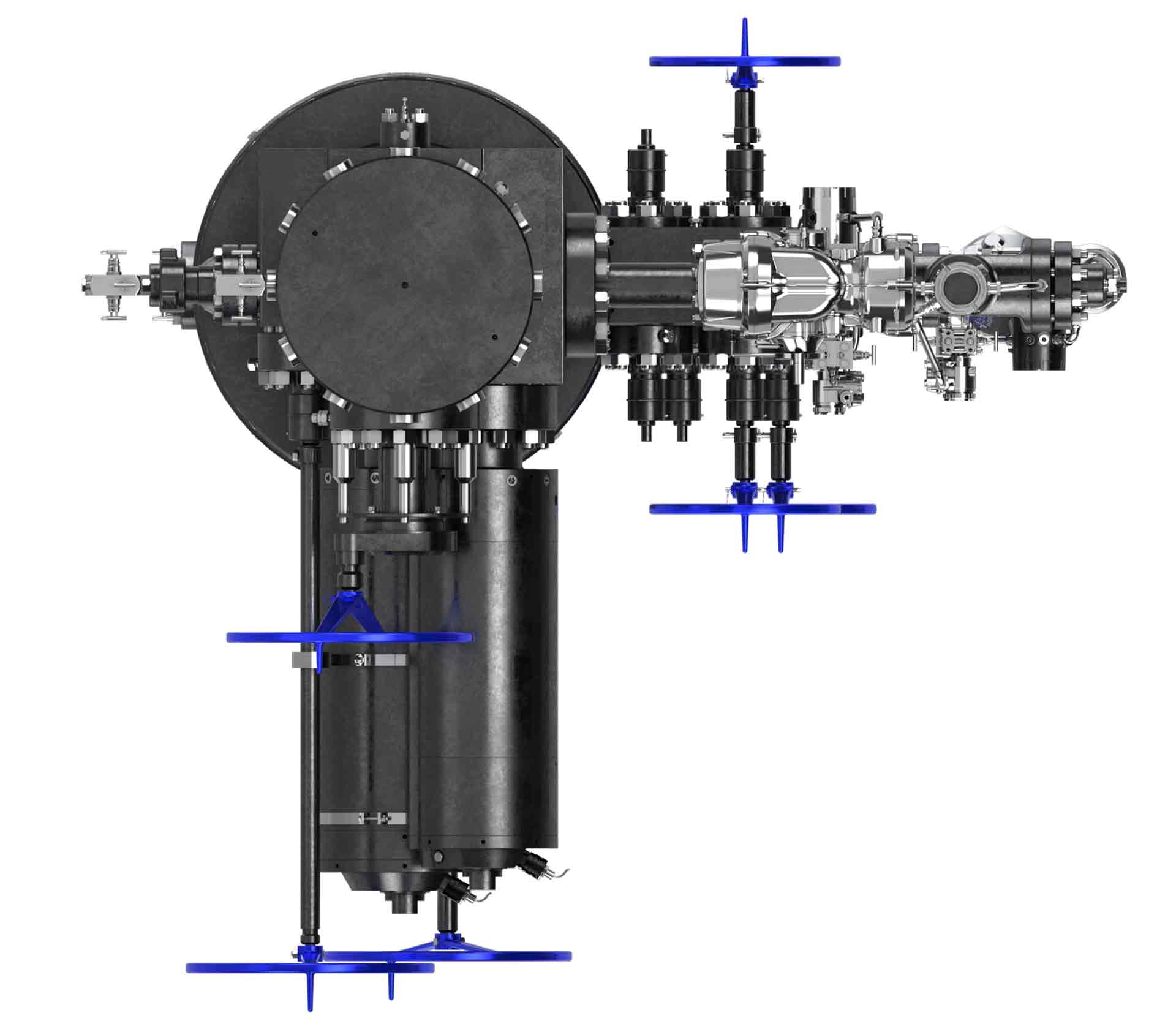 Rendering of a surface production tree with an electric actuator and other equipment