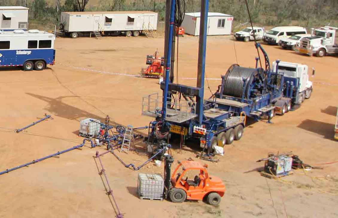 Coiled tubing fracturing operation.