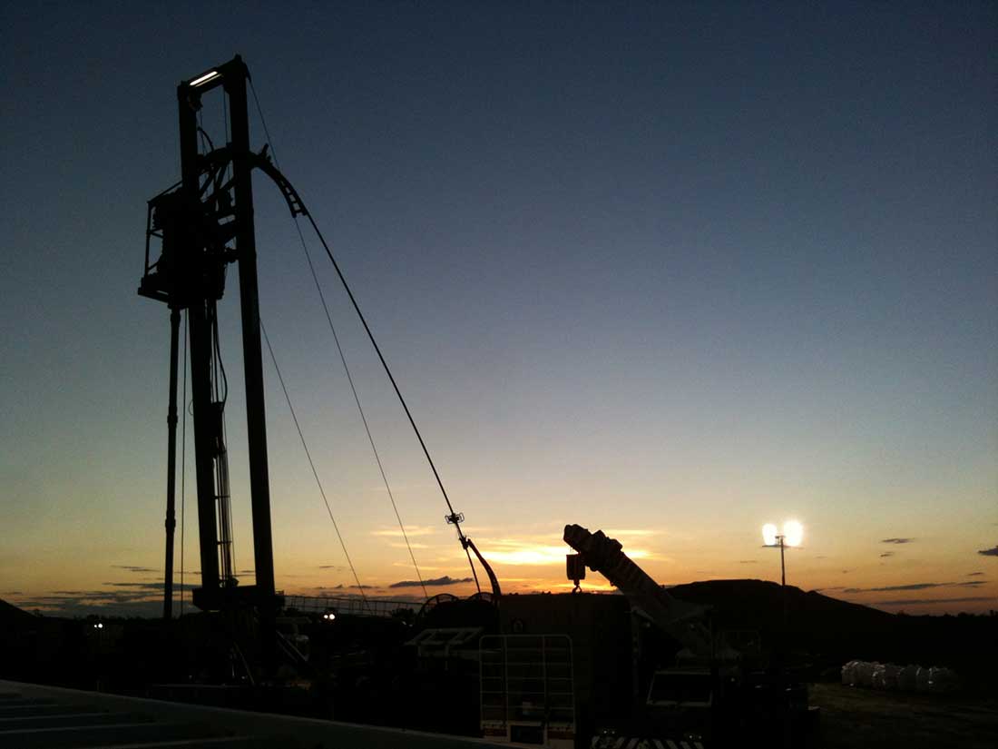 Rigsite at sunset.