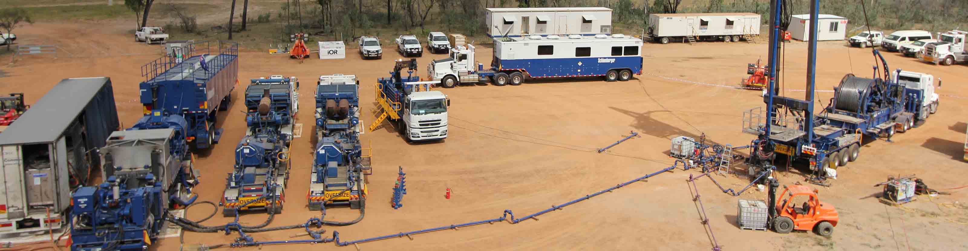 A coiled tubing fracturing operation.