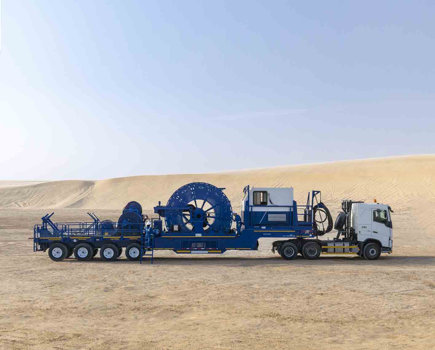 Coiled tubing truck in the desert