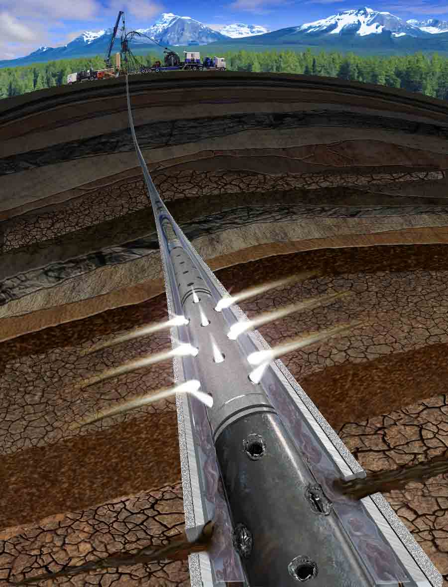 ACTive OptiFire CT real-time selective perforating and activation system perforating tool illustration.