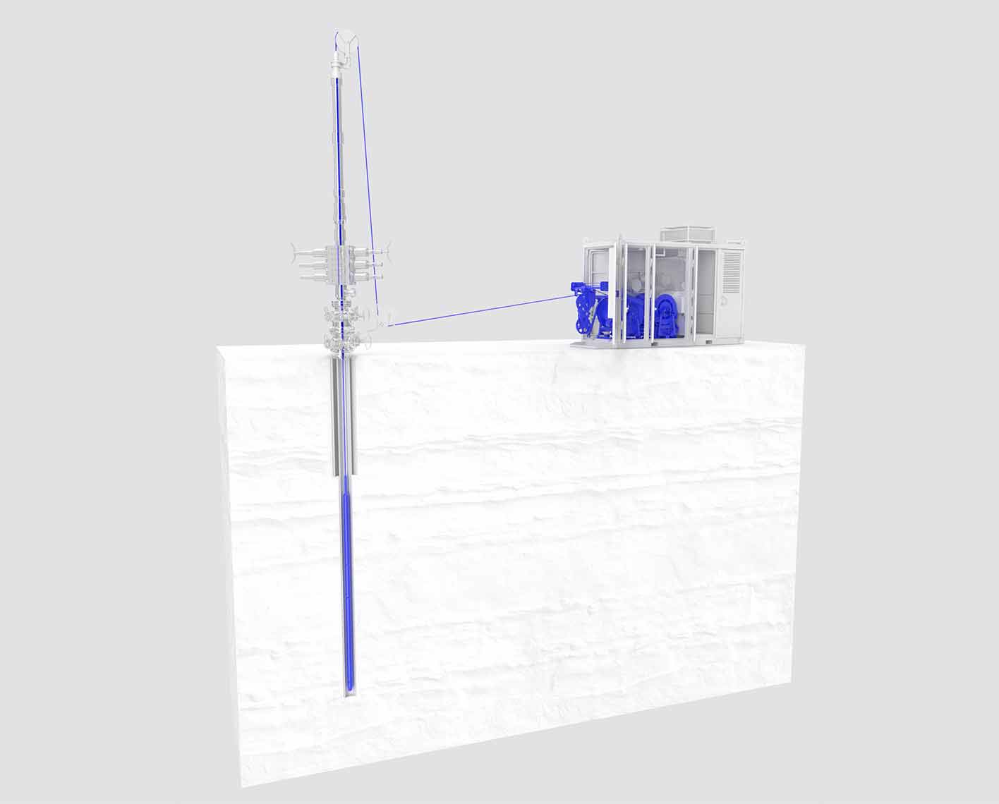 3D render of digital slickline intervention