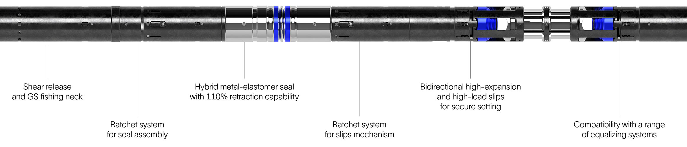 3D illustration of the SIMultra retrievable bridge plug. 